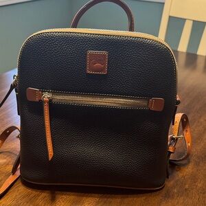 Dooney & Bourke Black and Brown Leather Backpack